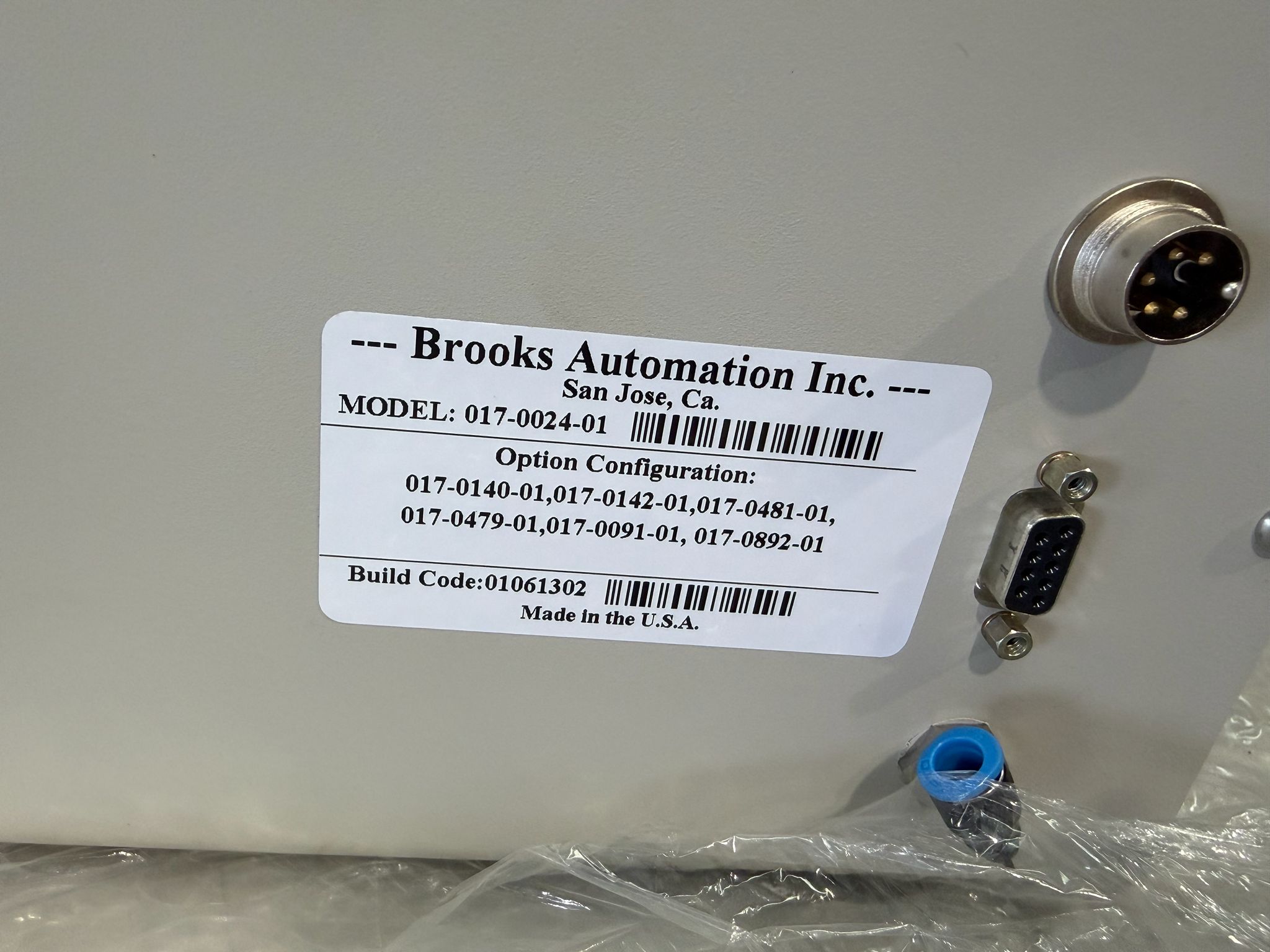 Used Brooks Robot with Cables, Pre-aligner, etc.