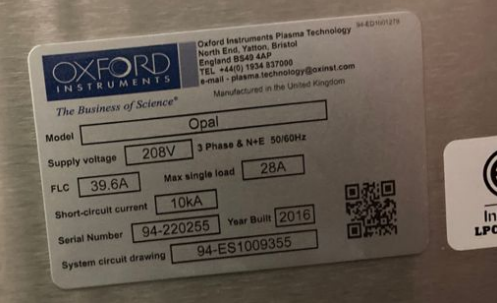 Used 2016 Oxford Instruments Opal