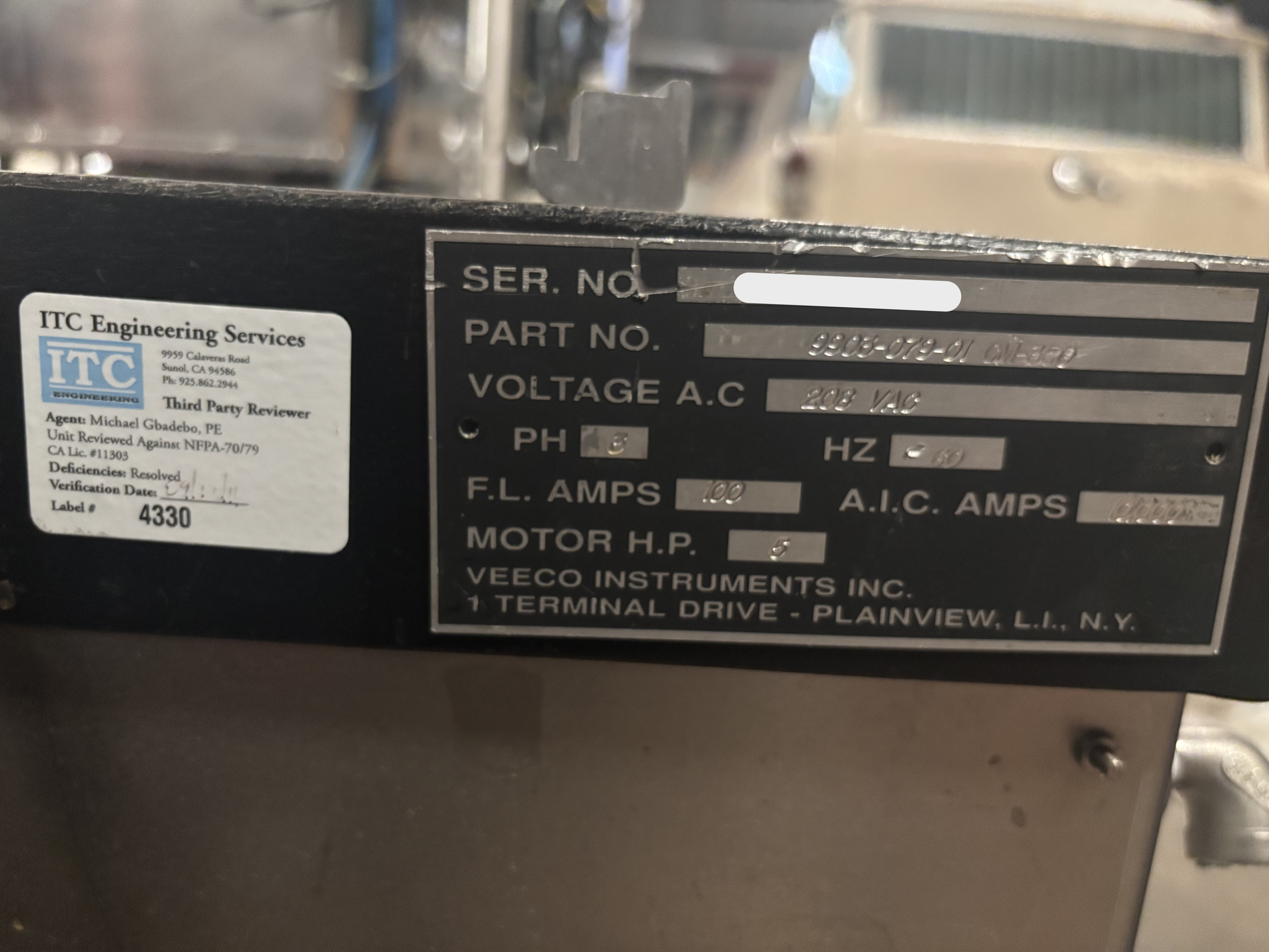 Used Veeco Microtech RF-350 Ion Beam System