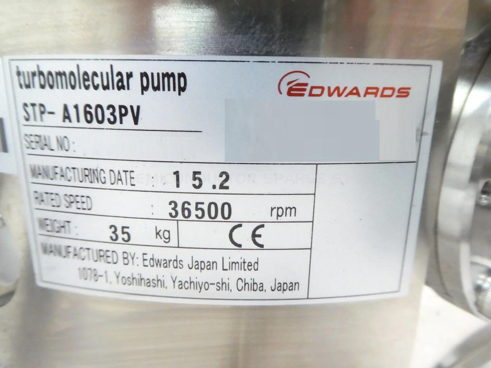 Used Edwards STP STP-A1603PV Edwards B751-00-030 Turbomolecular Pump Turbo