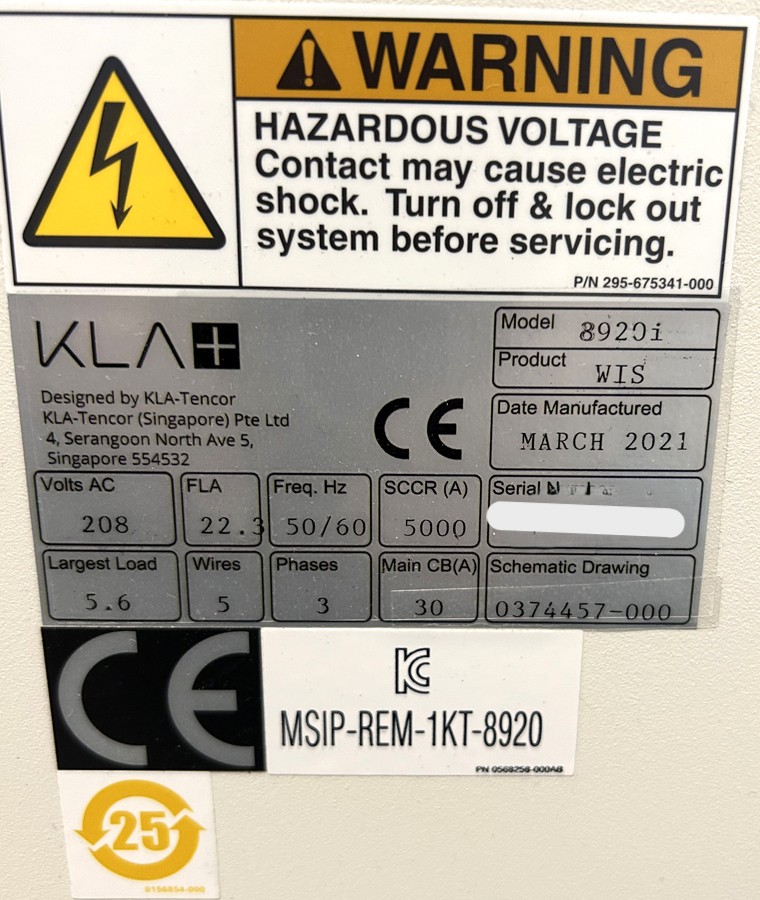 Used 2021 KLA Altair 8920i AOI Tool