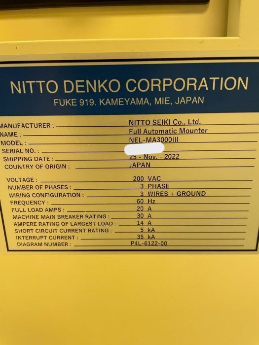 Used 2022 Nitto Denko NEL-MA3000III