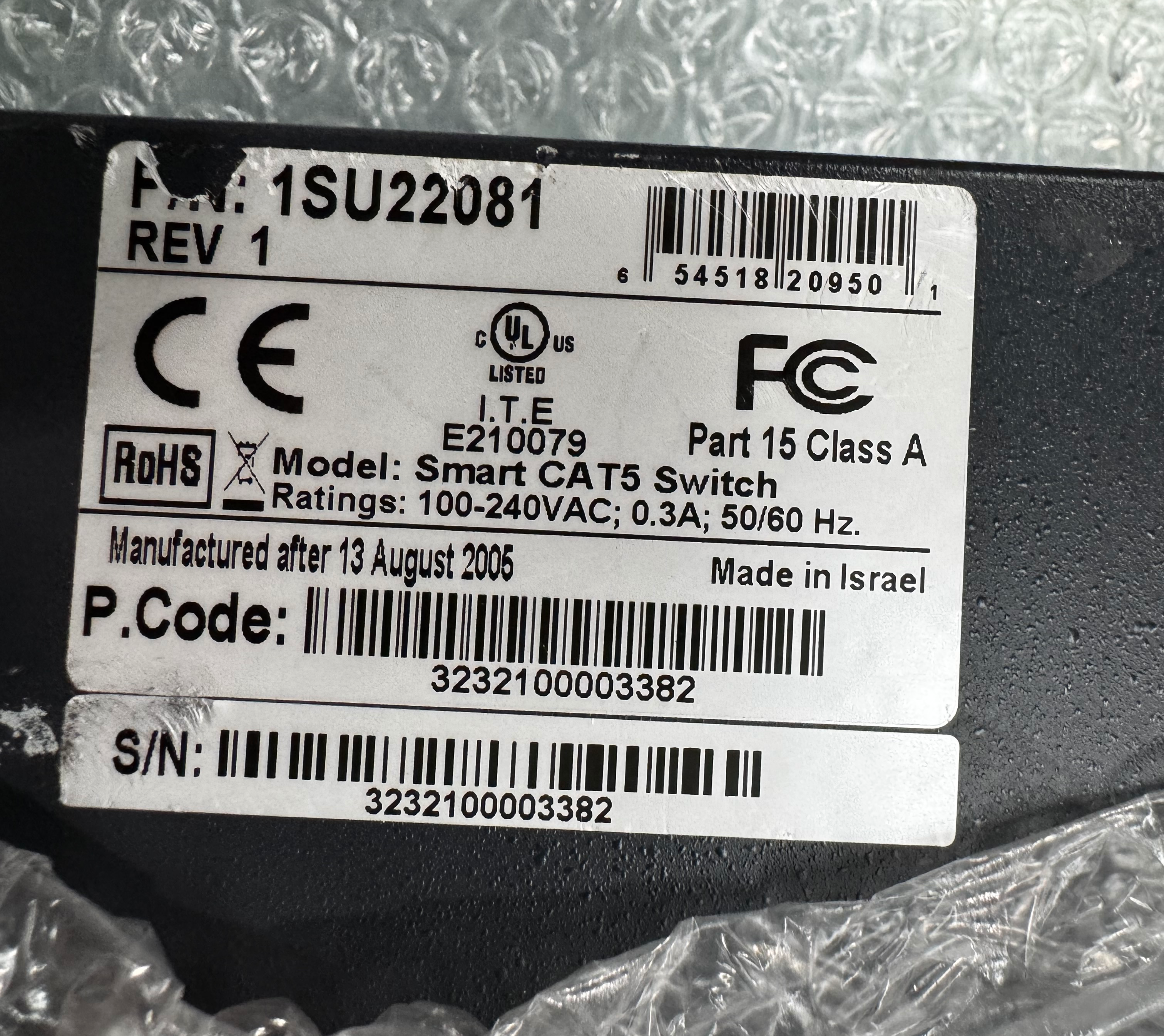 Used Minicom Cat 5 Switch 8 Port