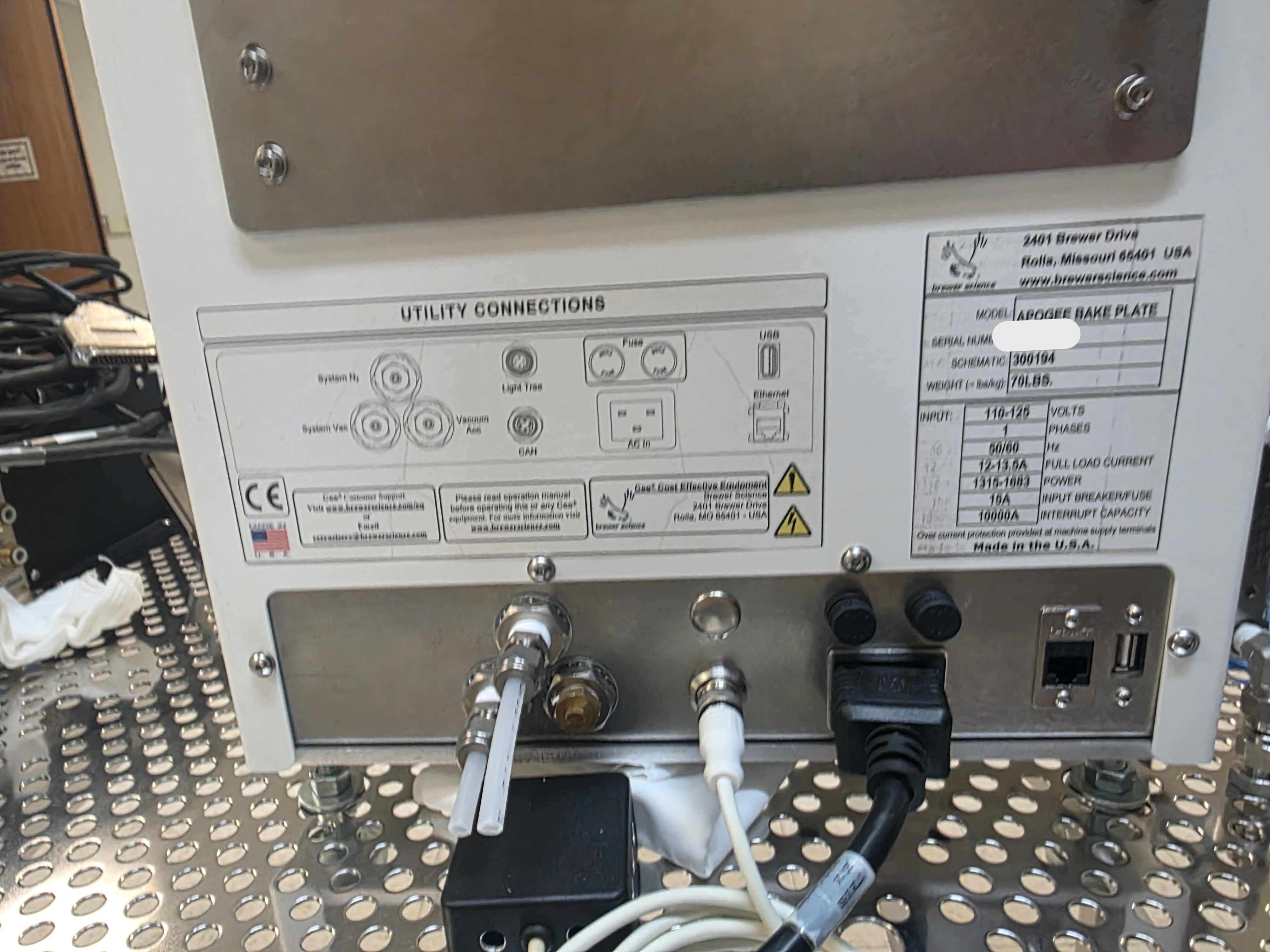 Used Brewer Science APOGEE Bake Plate System