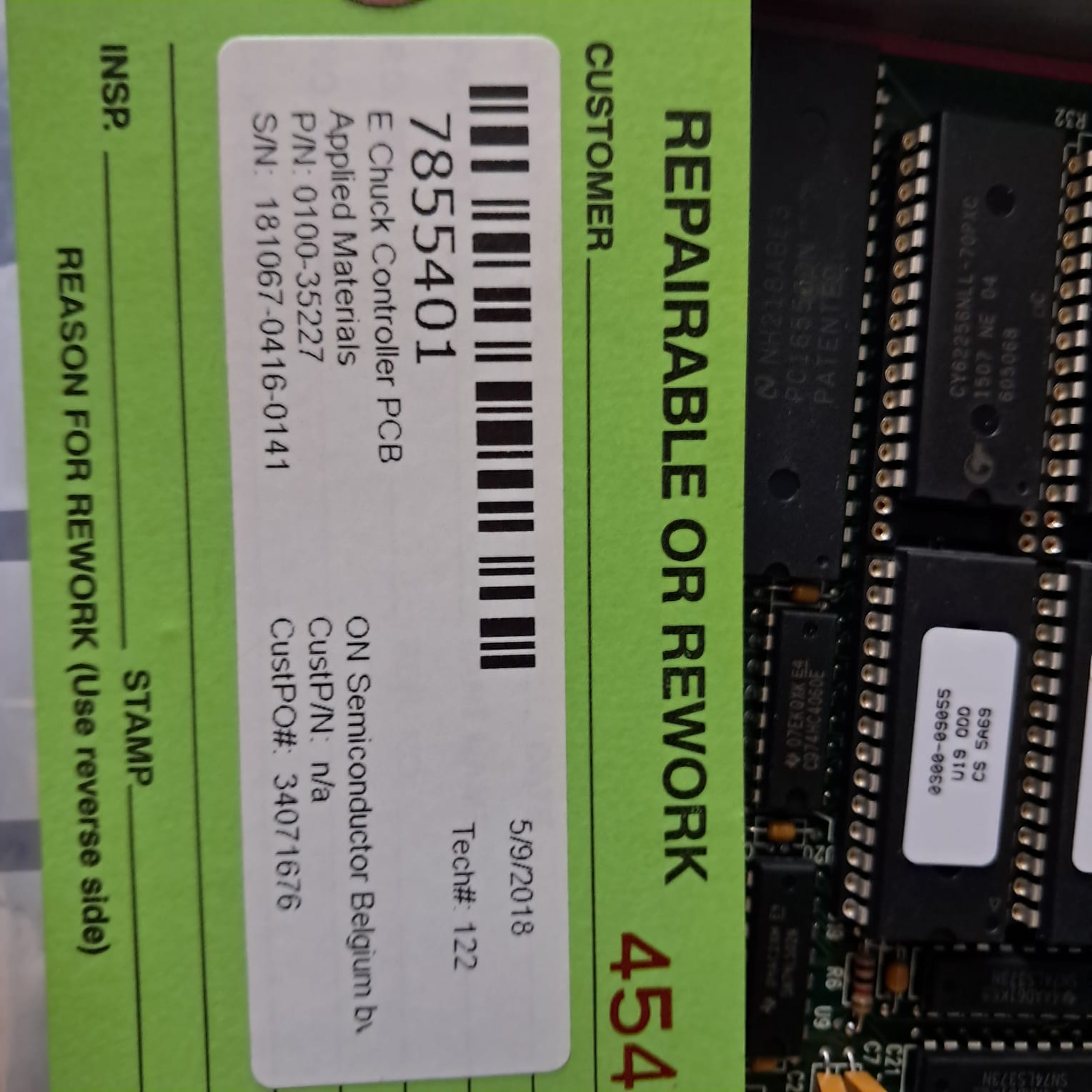 Applied Materials AMAT 0100-35227 7855401 E CHUCK CONTROLLER PCB