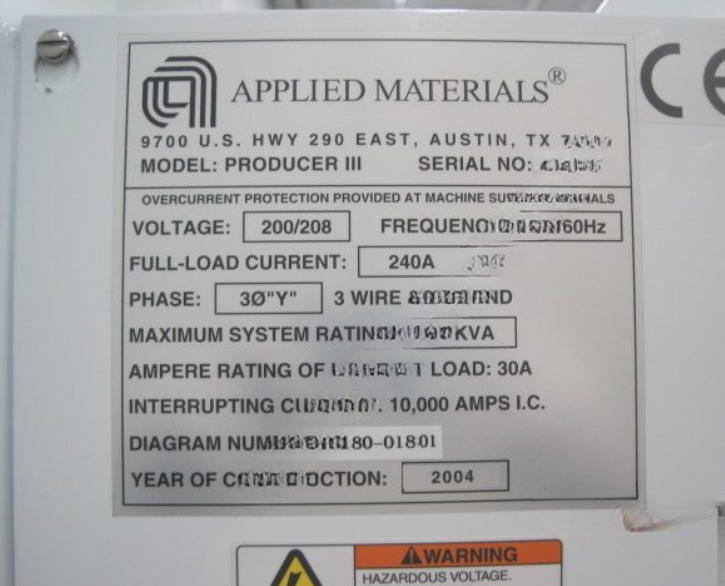 Used 2004 AMAT Producer S SACVD