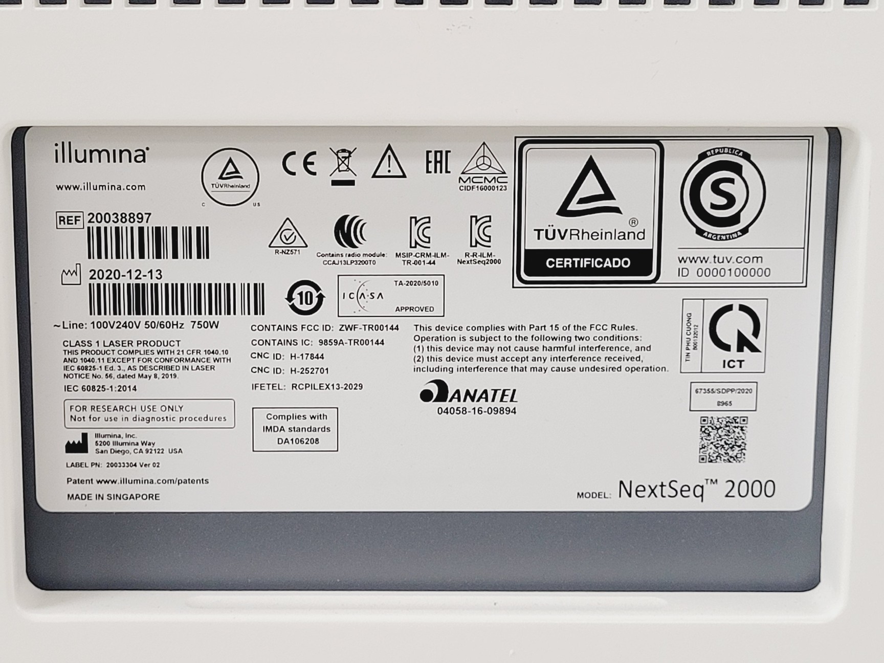 Used 2020 Illumina NextSeq2000 Next Generation Sequencer 2020 Lab