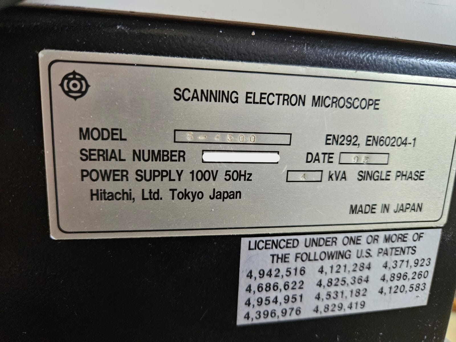 Used HITACHI S-4500 , Scanning electron microscope