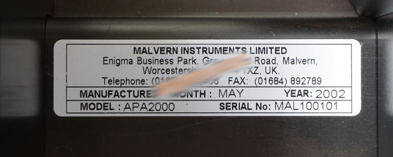 Used 2002 Malvern Mastersizer 2000