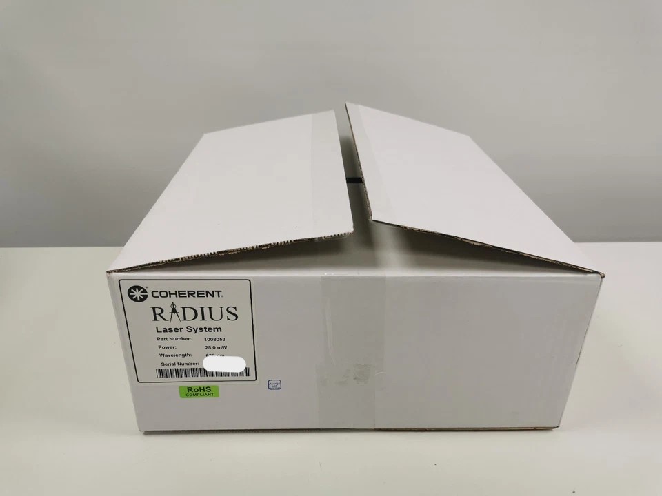 Used Coherent Radius 635 Continuous Wave (CW) Diode Laser 638nm 25mW + Power Supply