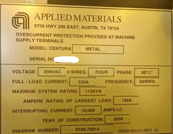 Used 2000 AMAT Centura