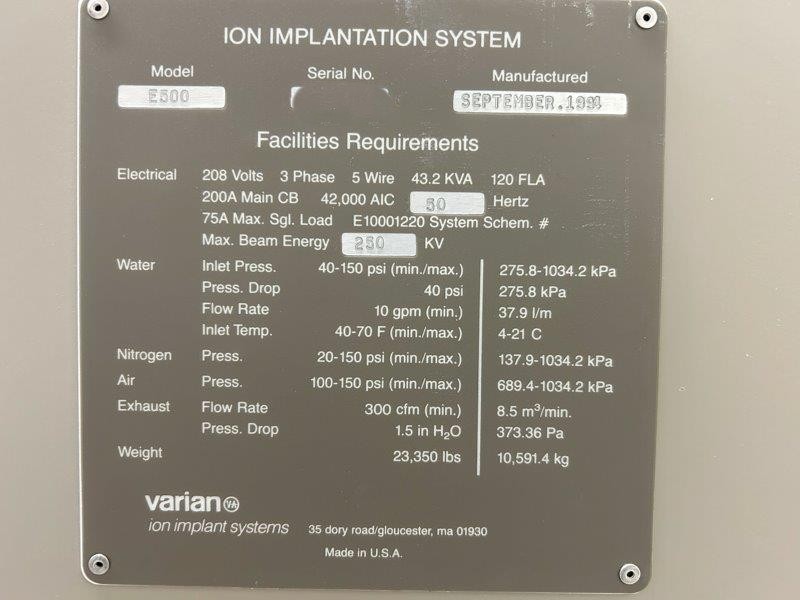Used 1994 Varian VSE E500HP