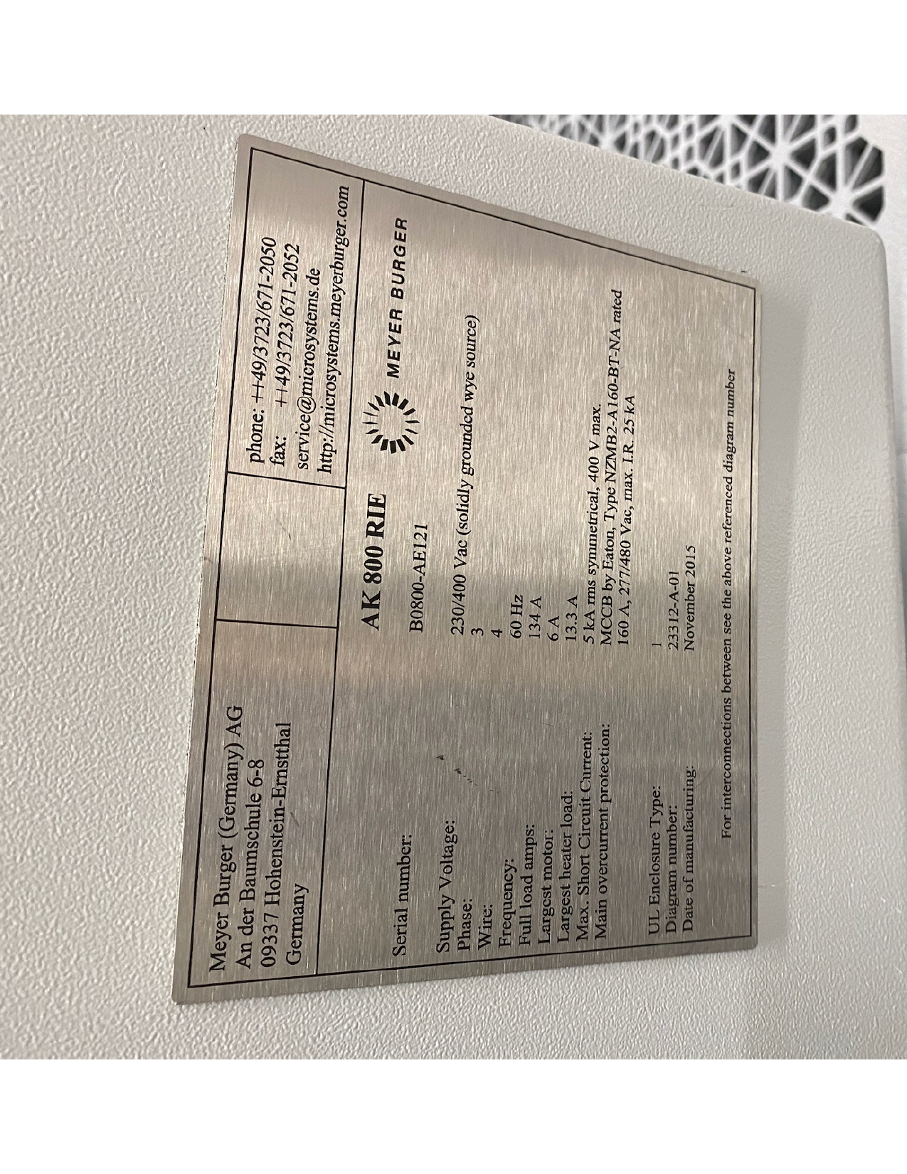 Used 2015 Meyer Burger AK 800 RIE System