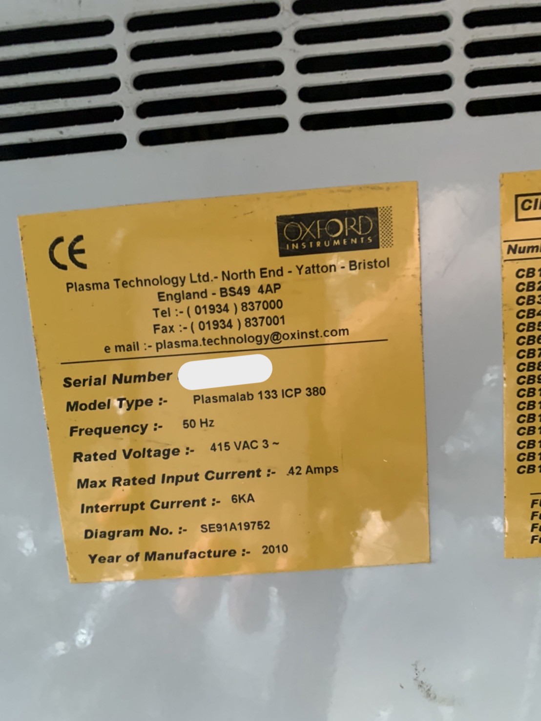 Used Oxford Instruments ICP RIE 380
