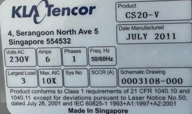 Used 2011 KLA  Candela CS 20 Surface Inspection System 6"