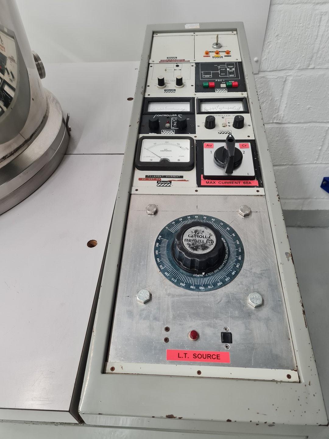 Used Edwards Edwards E480 Vacuum Thermal Evaporator Coating System Lab