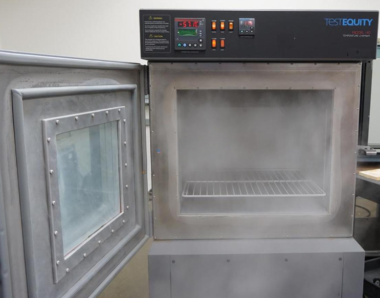 Used Test Equity 140 temperature chamber, 4 cuft, -73C to +175C