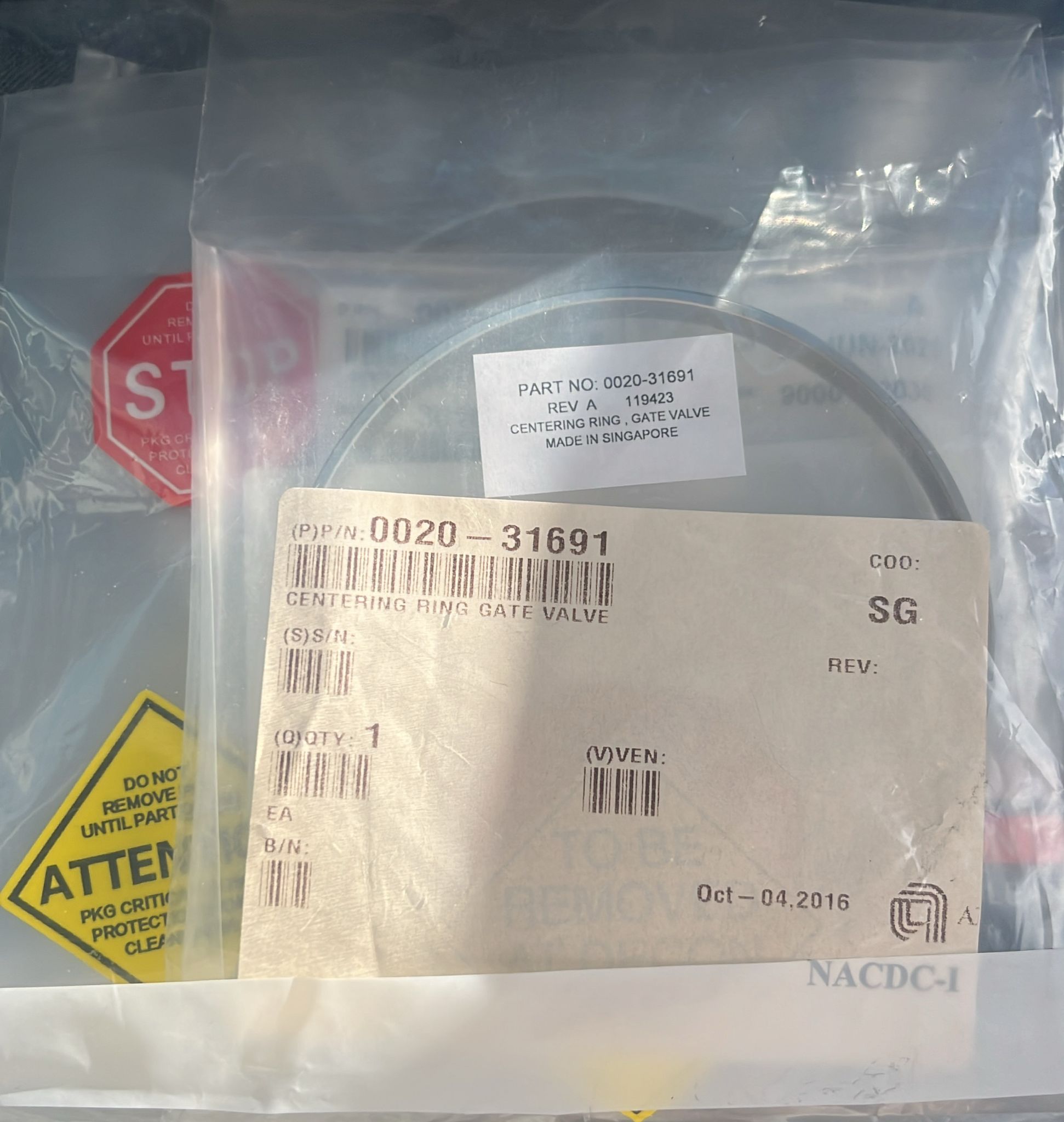 Used Applied Materials AMAT 0020-31691 CENTERING RING GATE VALVE