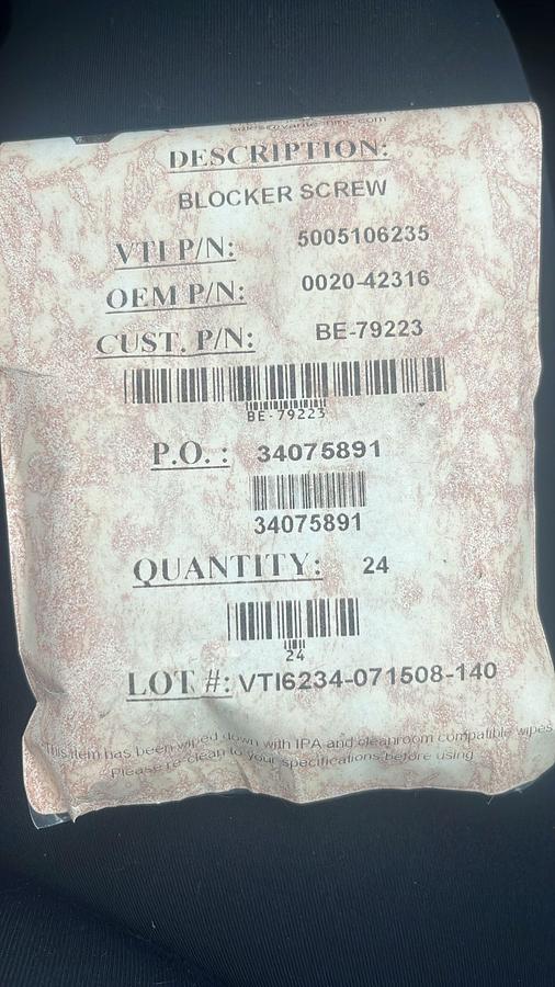 Used Applied Materials AMAT 0020-42316 PERFORATED PLATE SCR