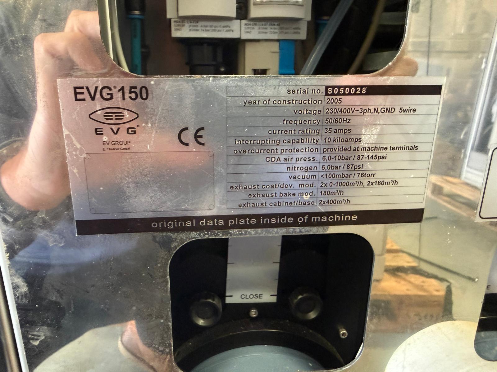 Used 2012 EVG 150 Gamma Spray Coater Developer
