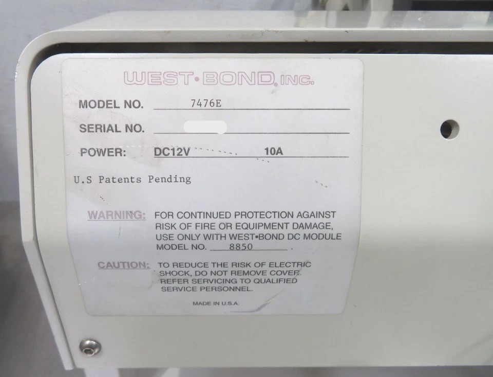 Refurbished Westbond 7476E Bonder