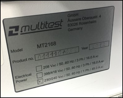 Used 2012 Multitest MT2168