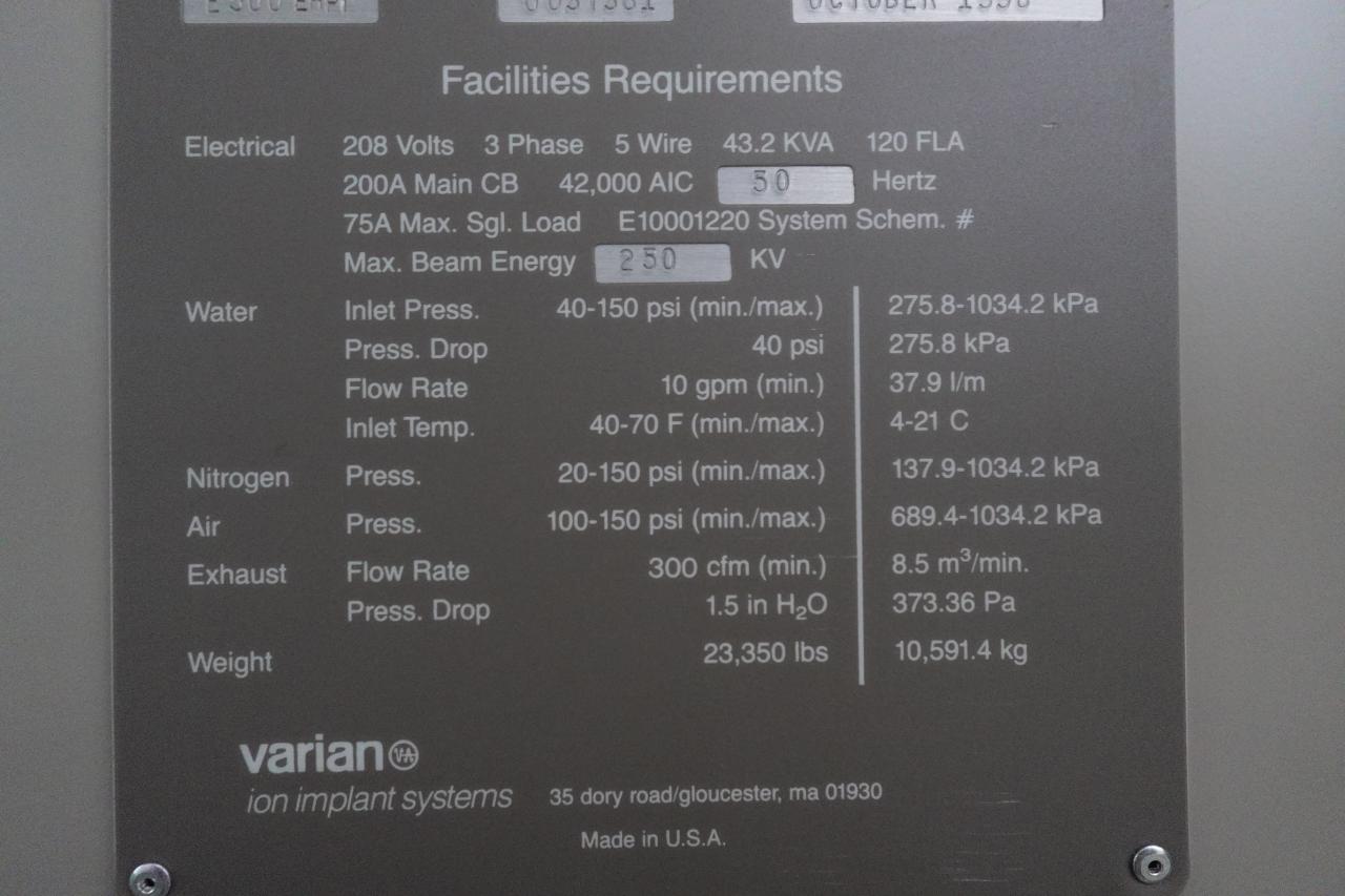 Used AMAT / Varian Semiconductor Equipment Associates (VSEA) EHPi-500