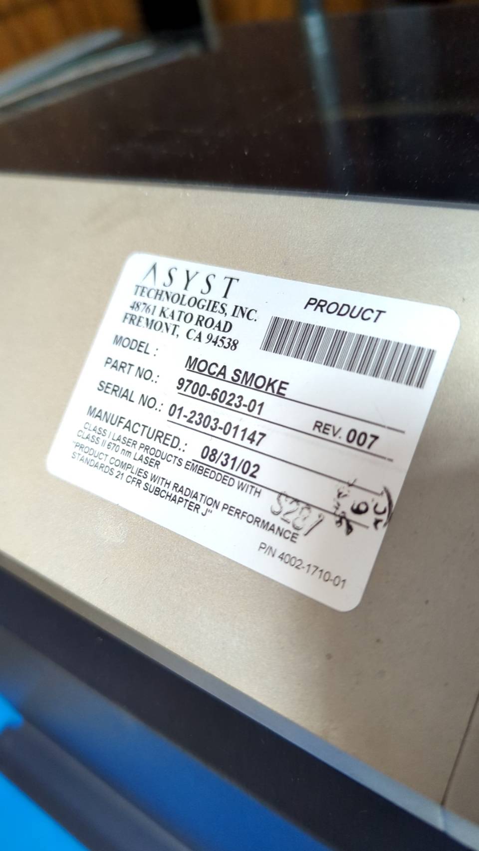 Used Asyst MOCA port