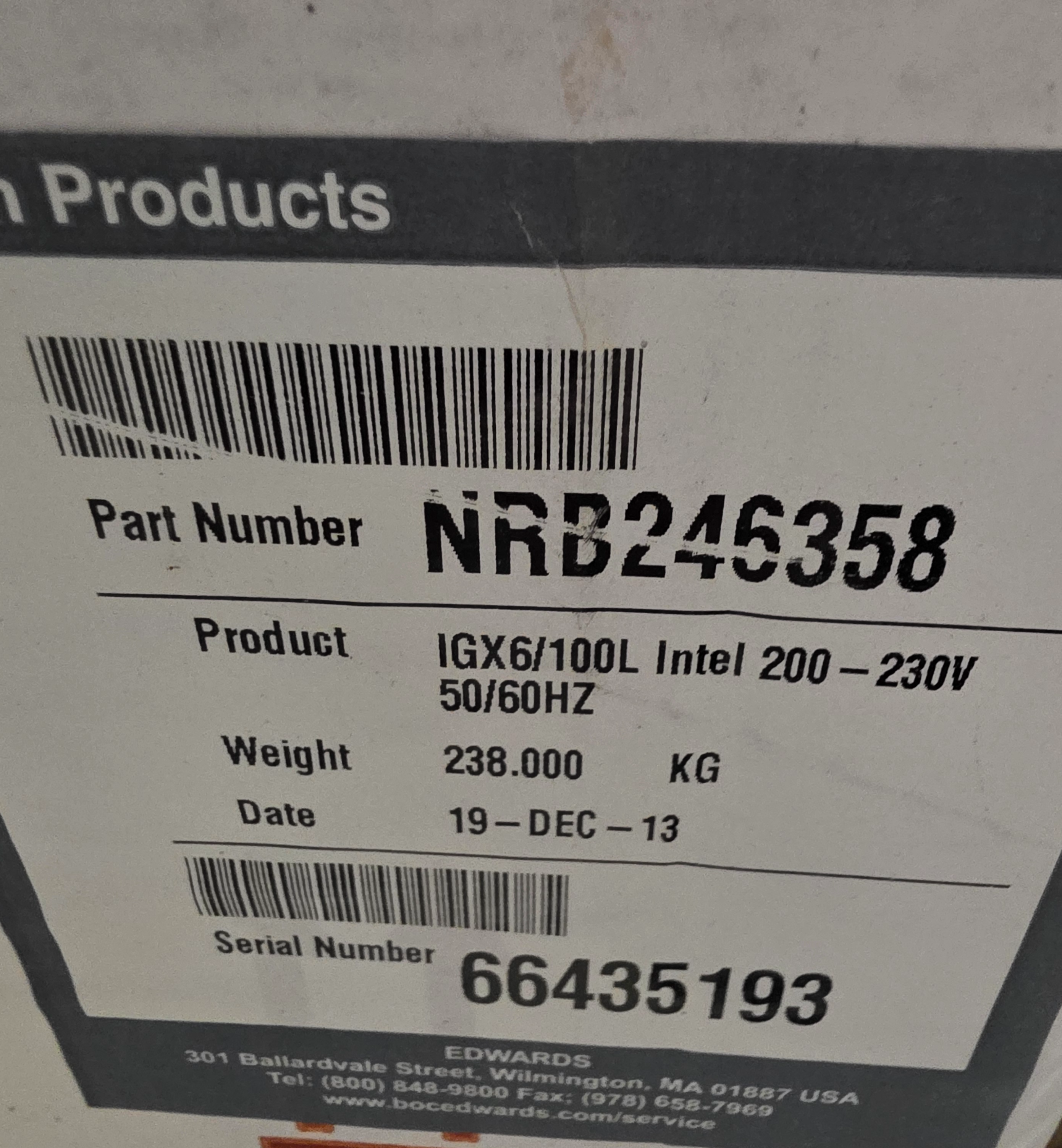 2013 Edwards iGX6/100L