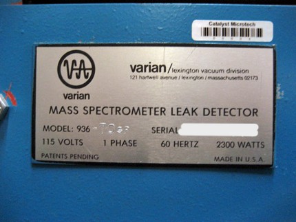 Used VARIAN 936-70 SP He Leak Detector