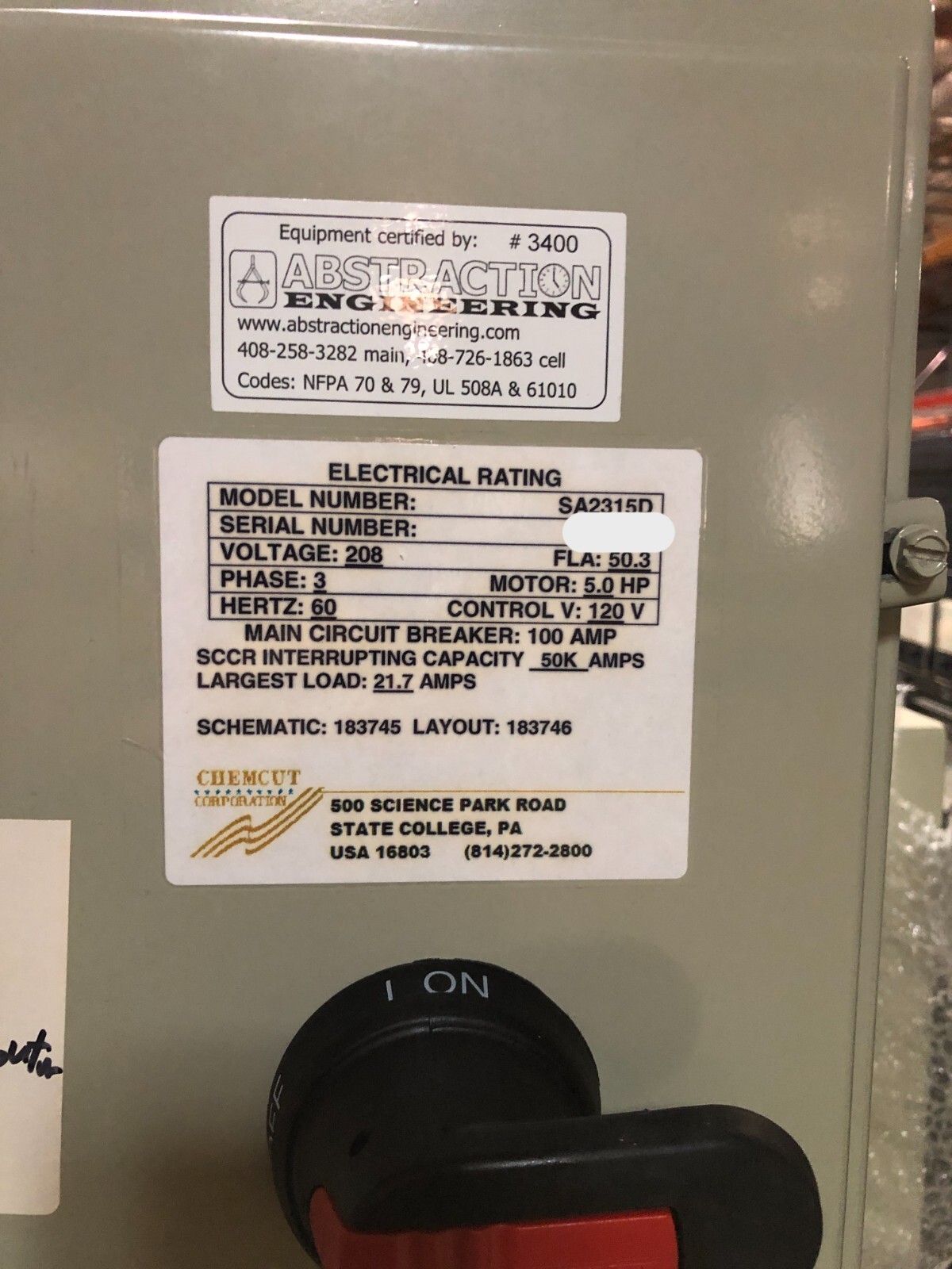 Used Chemcut Model 2315D Spray Resist Develop system