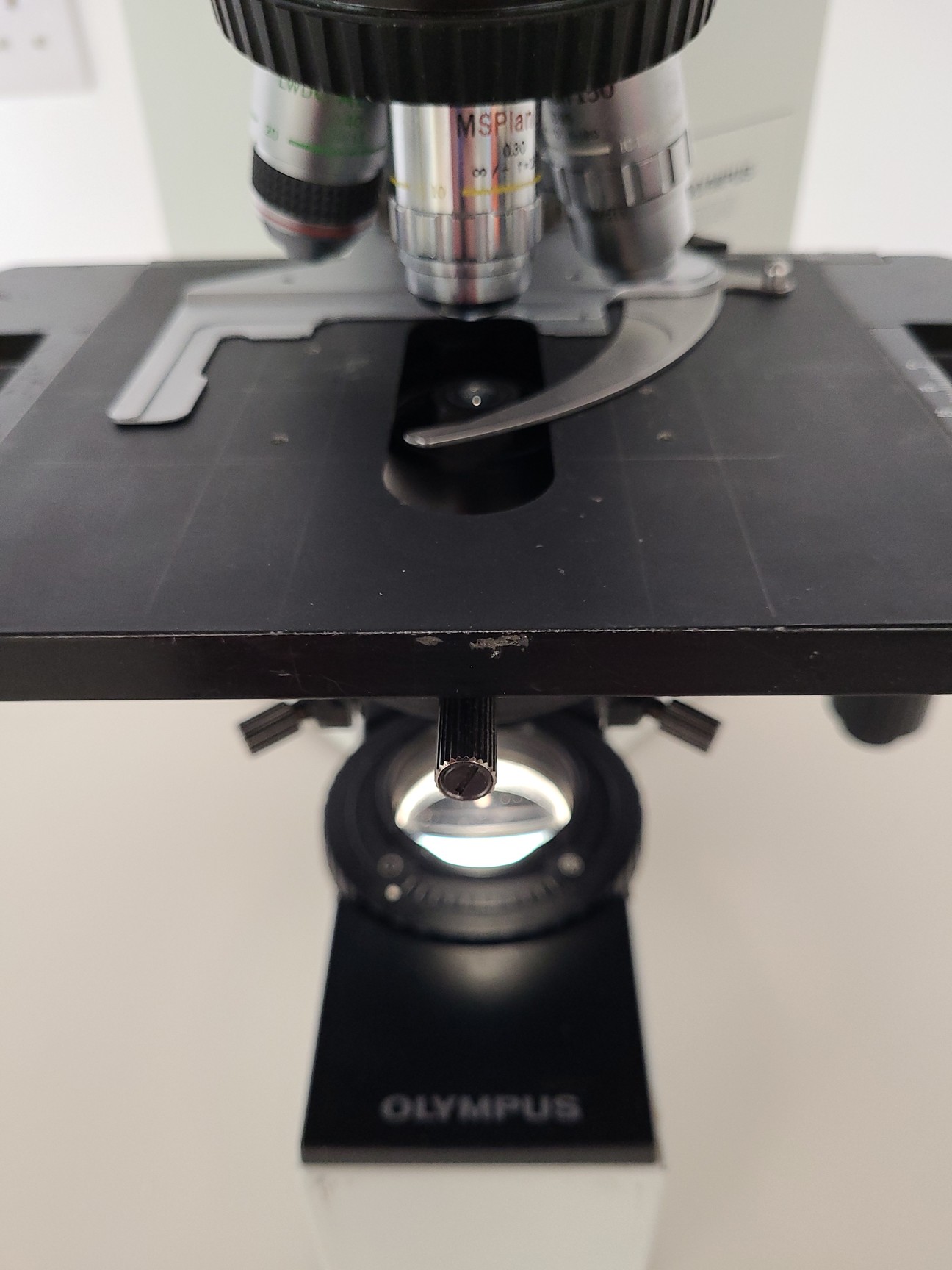 Used Olympus BX40F-3 Microscope w/ 5 Objectives & PlanApo100UV MDPlan150 Lab