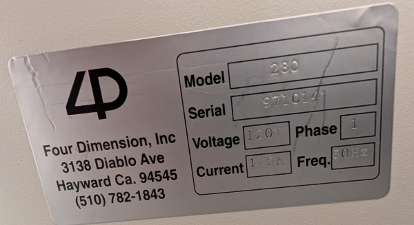 Used Four Dimension 280 Four Point Prober