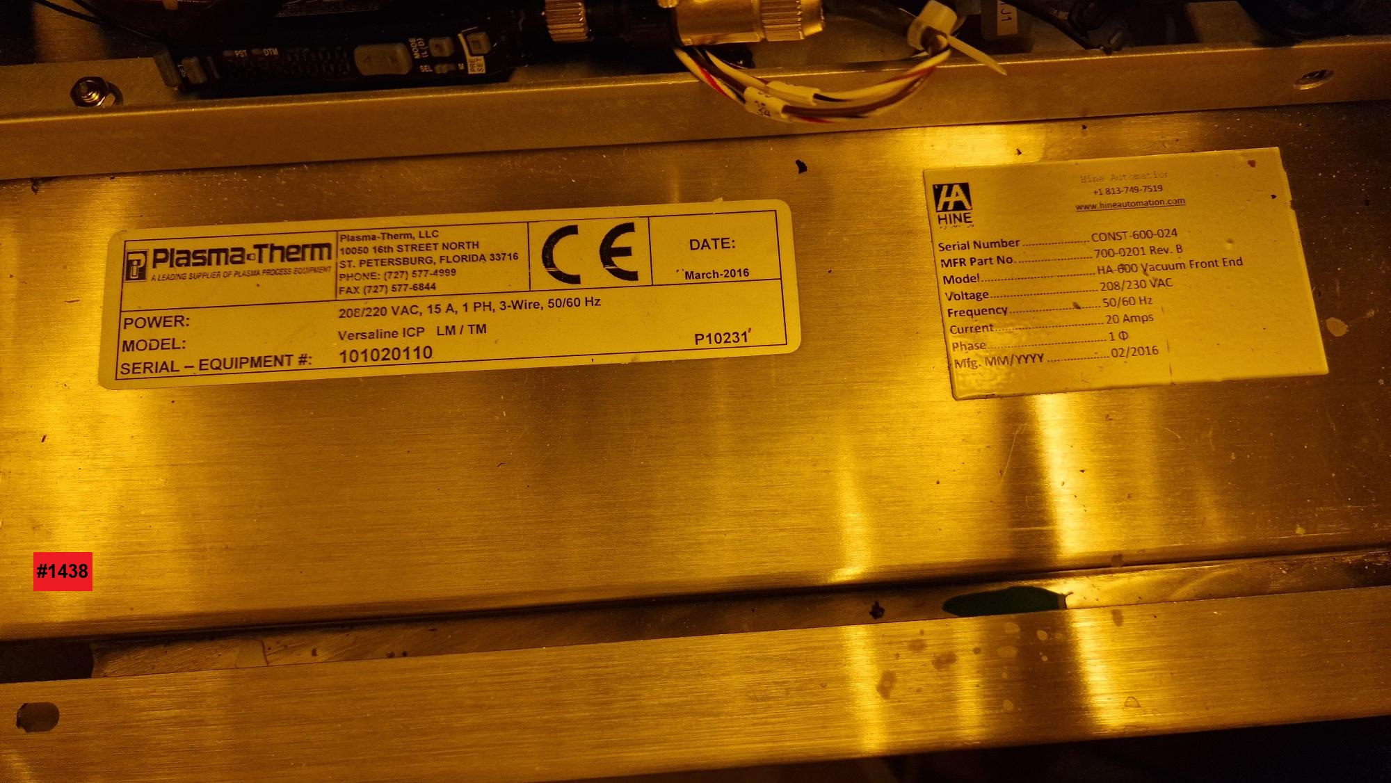 Used 2016 Plasmatherm Versaline ICP Dry Etching System (2 Systems / 5 Process Chambers / 150mm)