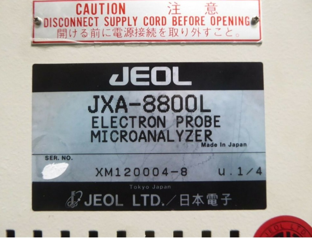 Used JEOL JXA-8800L Electron Probe Microanalyzer