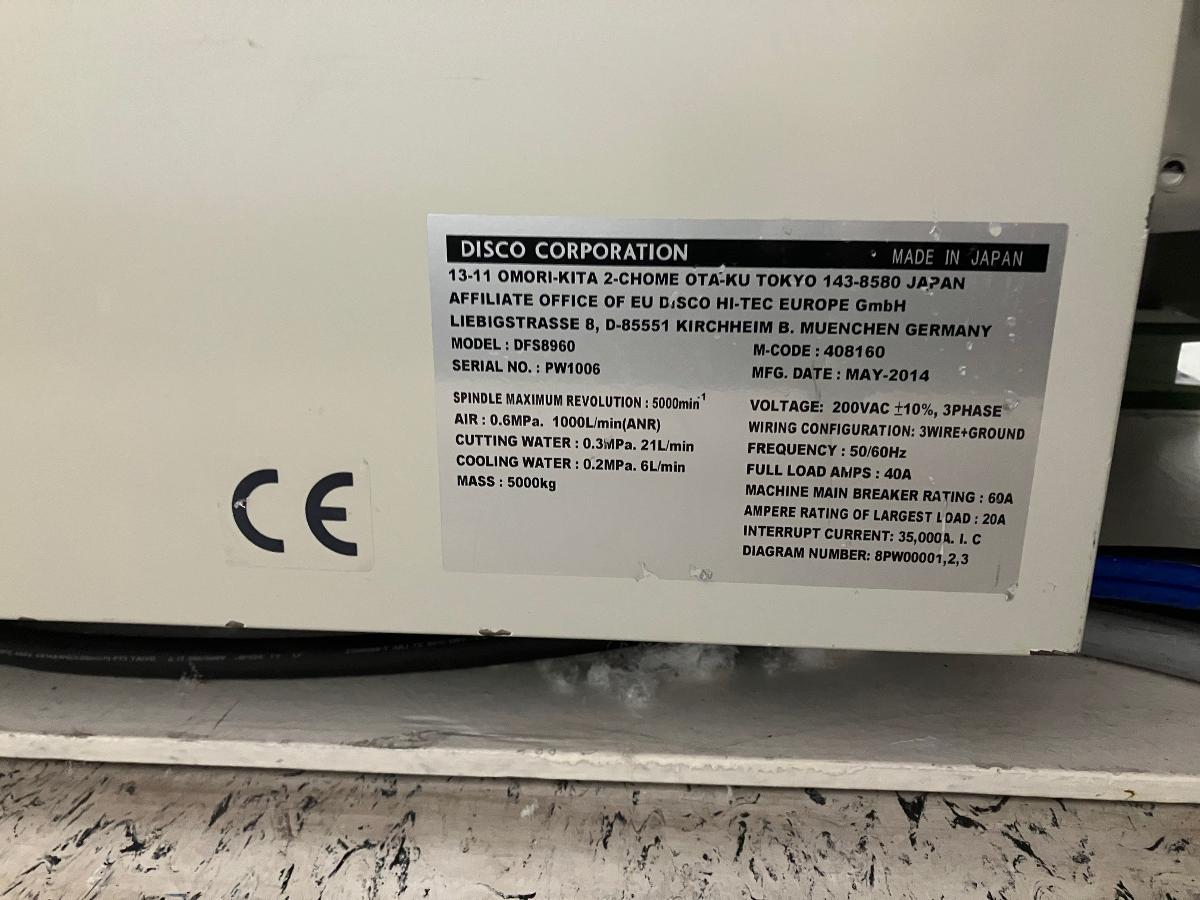 Used 2014 Disco DFS8960 Surface Planer