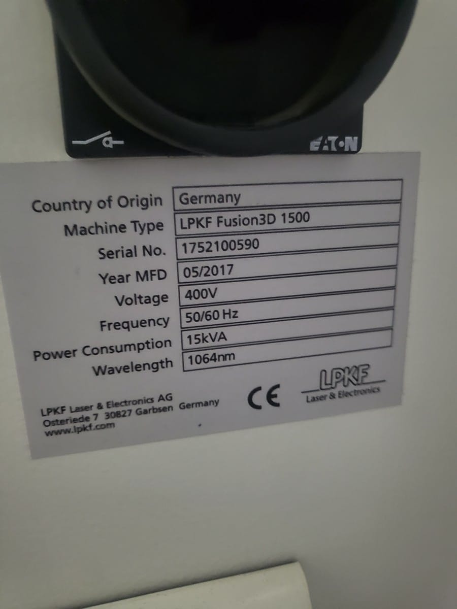 Used 2017 LPKF Fusion 3D 1500