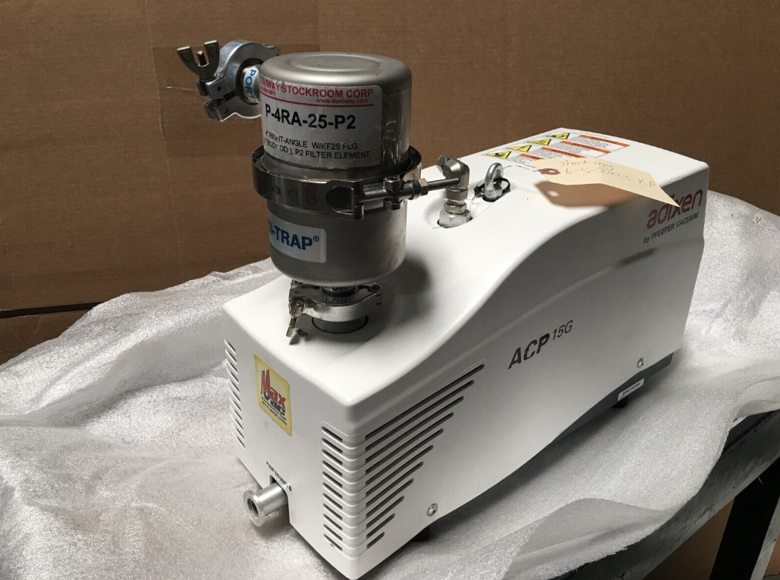 Used Adixen ACP 15G Dry Vacuum Pump, Dunway P-4RA-25-P2 Posi-Trap, 118952
