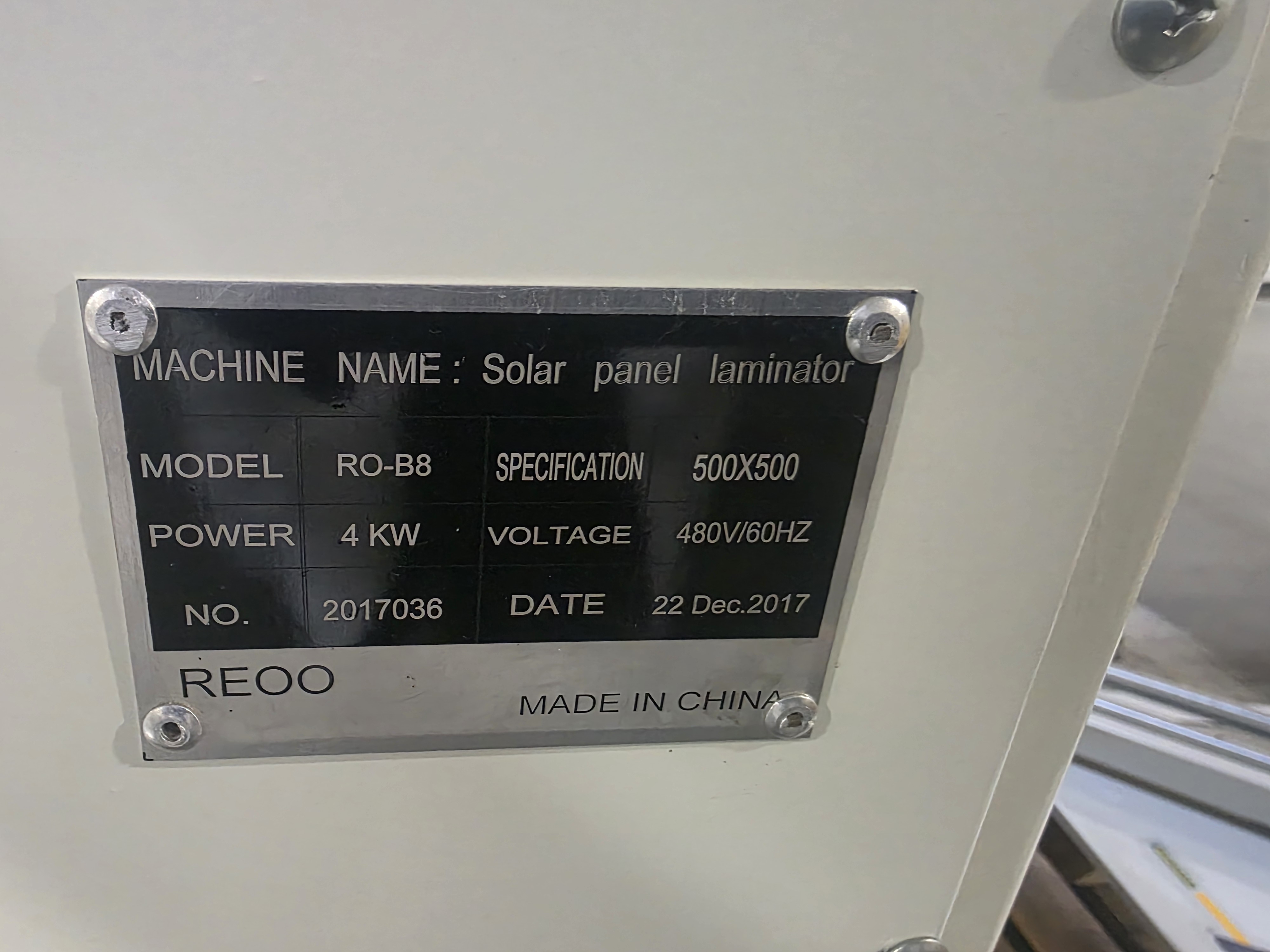 Used REOO Laminator System