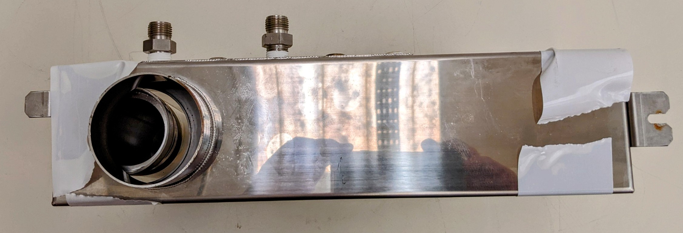 Used TEL Act 8 Part Dev 3-2 Dispense Line/Water Jacket H Nozzle Assembly, Dev 3-2 Exhaust/Drain Manifold - Module Area