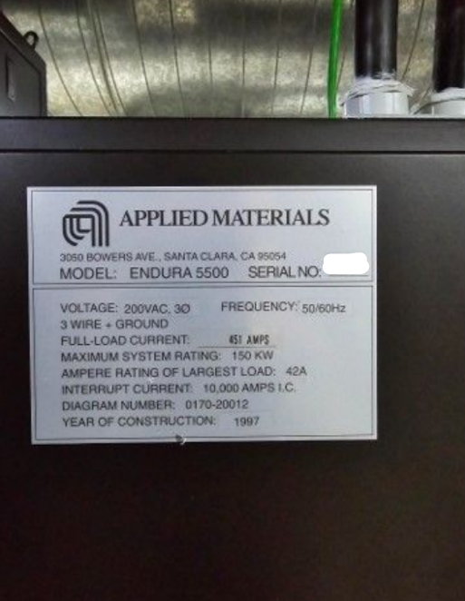 Used 1997 AMAT Endura 5500