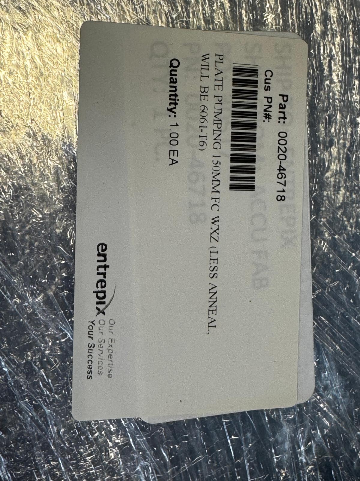 Applied Materials AMAT 0020-46718 PUMPING PLATE WXZ 150MM CR