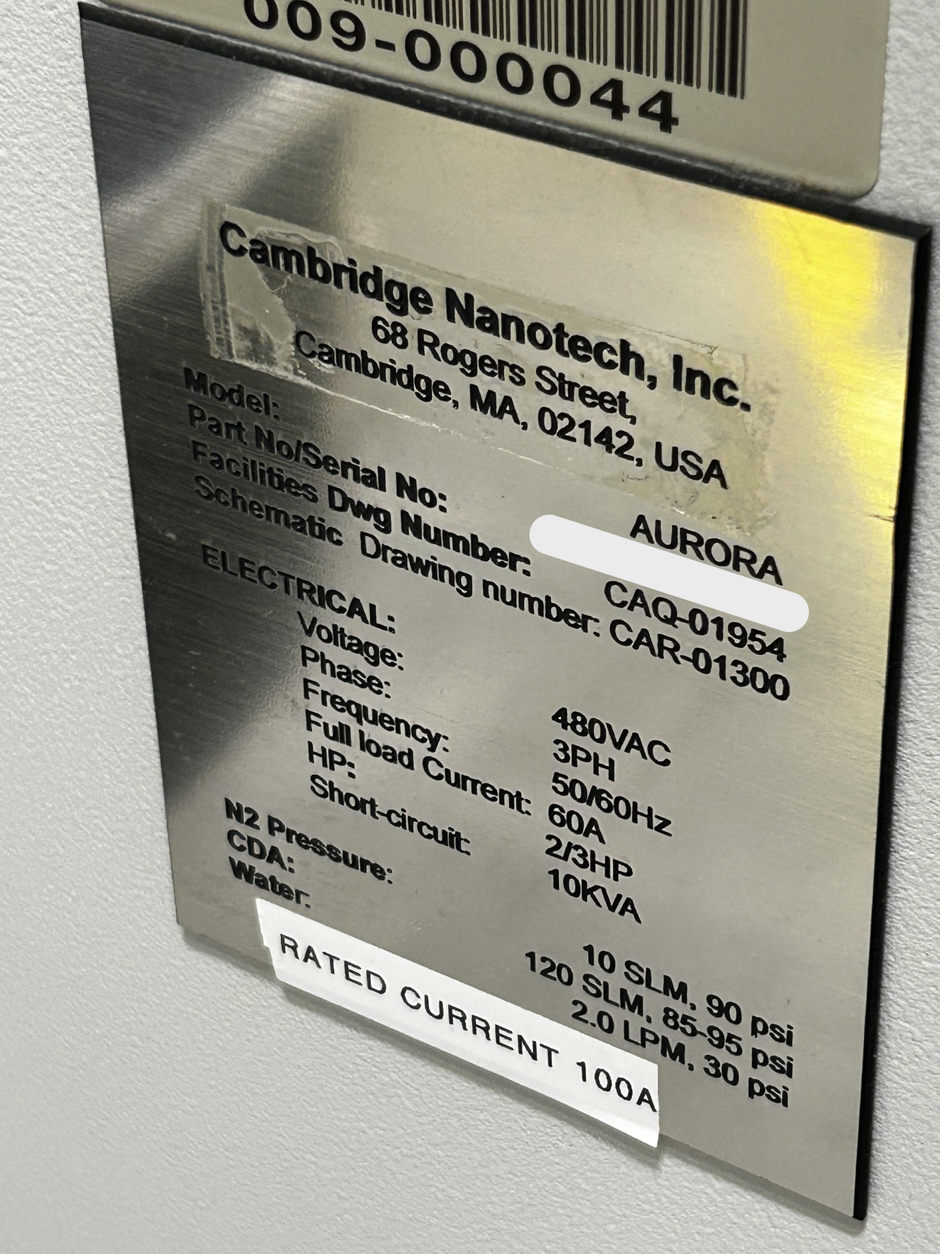 Used Cambridge  NanoTech Aurora ALD System