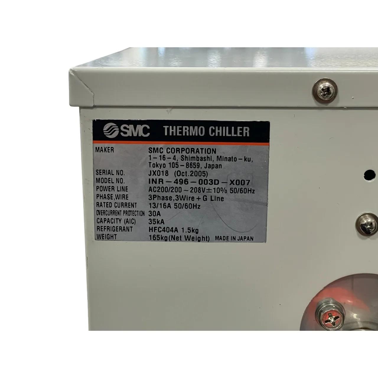 Used SMC INR-496-003D-X007 THERMO CHILLER