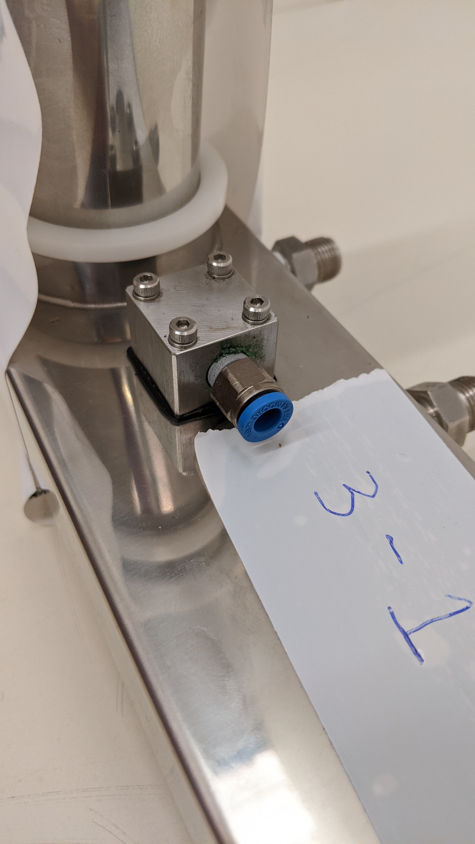 Used TEL Act 8 Part Dev 3-1 Dispense Line/Water Jacket H Nozzle Assembly, Dev 3-1 Exhaust/Drain Manifold - Module Area