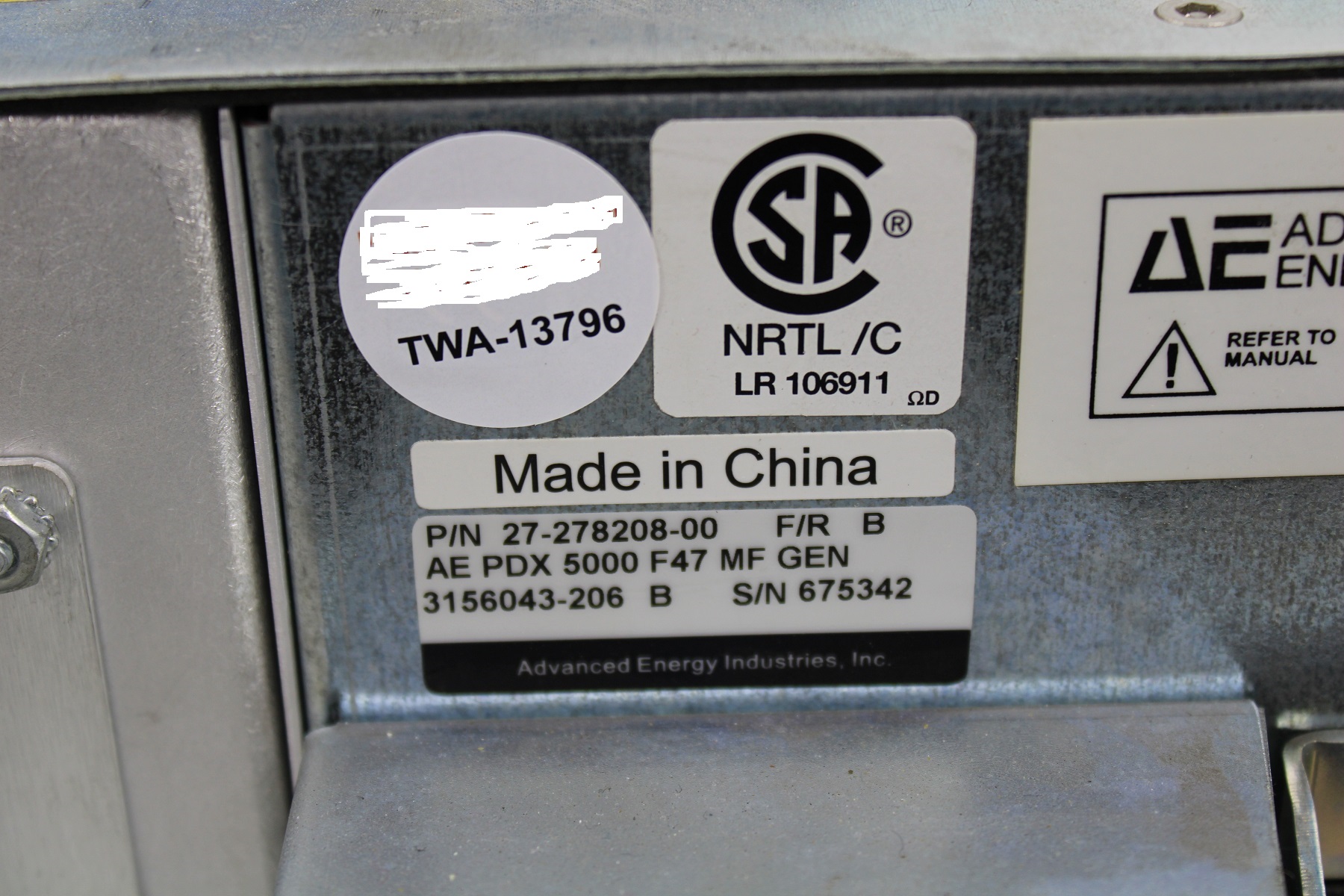 Used Advanced Energy PDX 5000