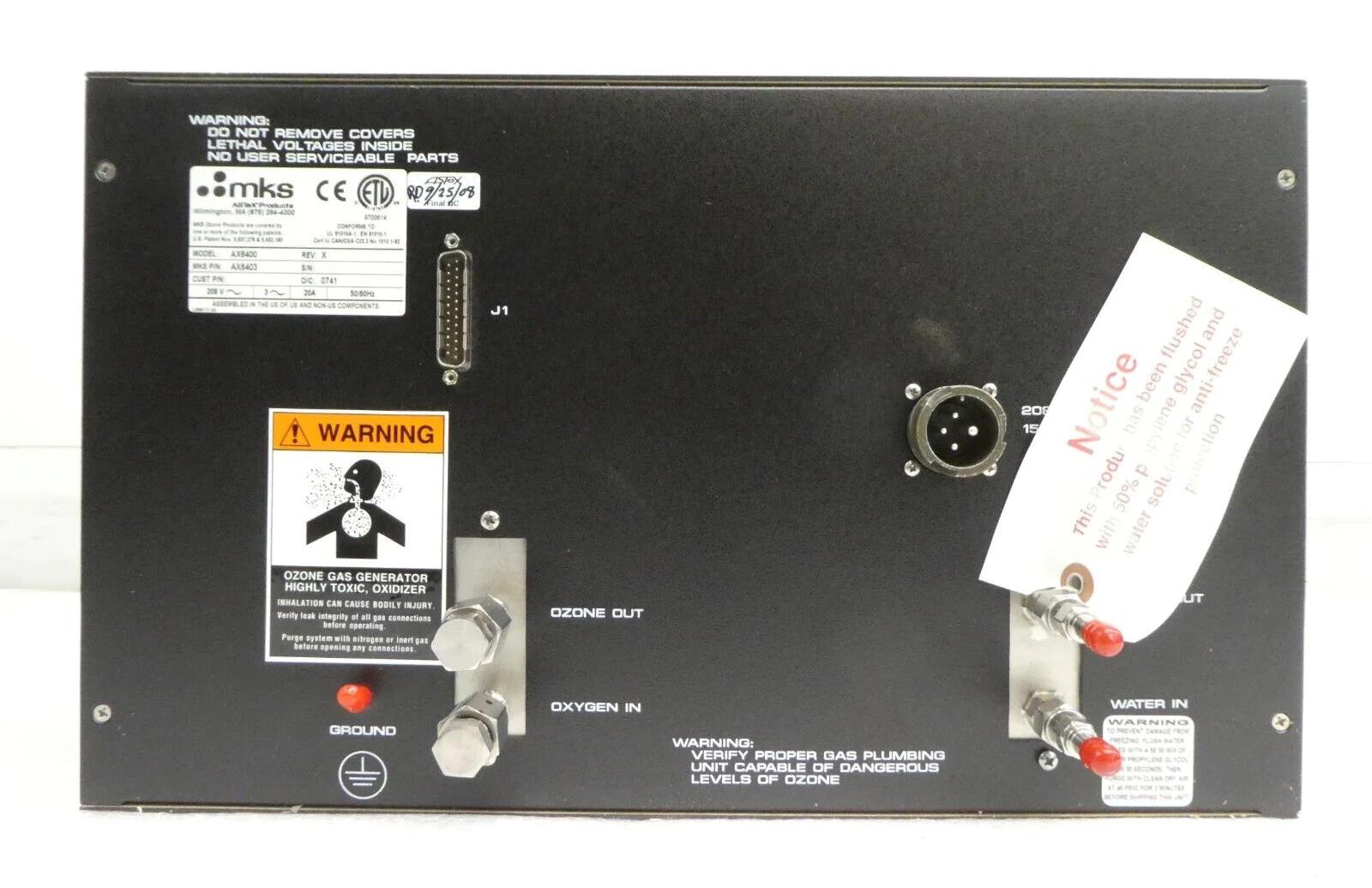 Used MKS AX8400 MKS Instruments AX8403 Ozone Generator ASTeX AMAT Refurbished