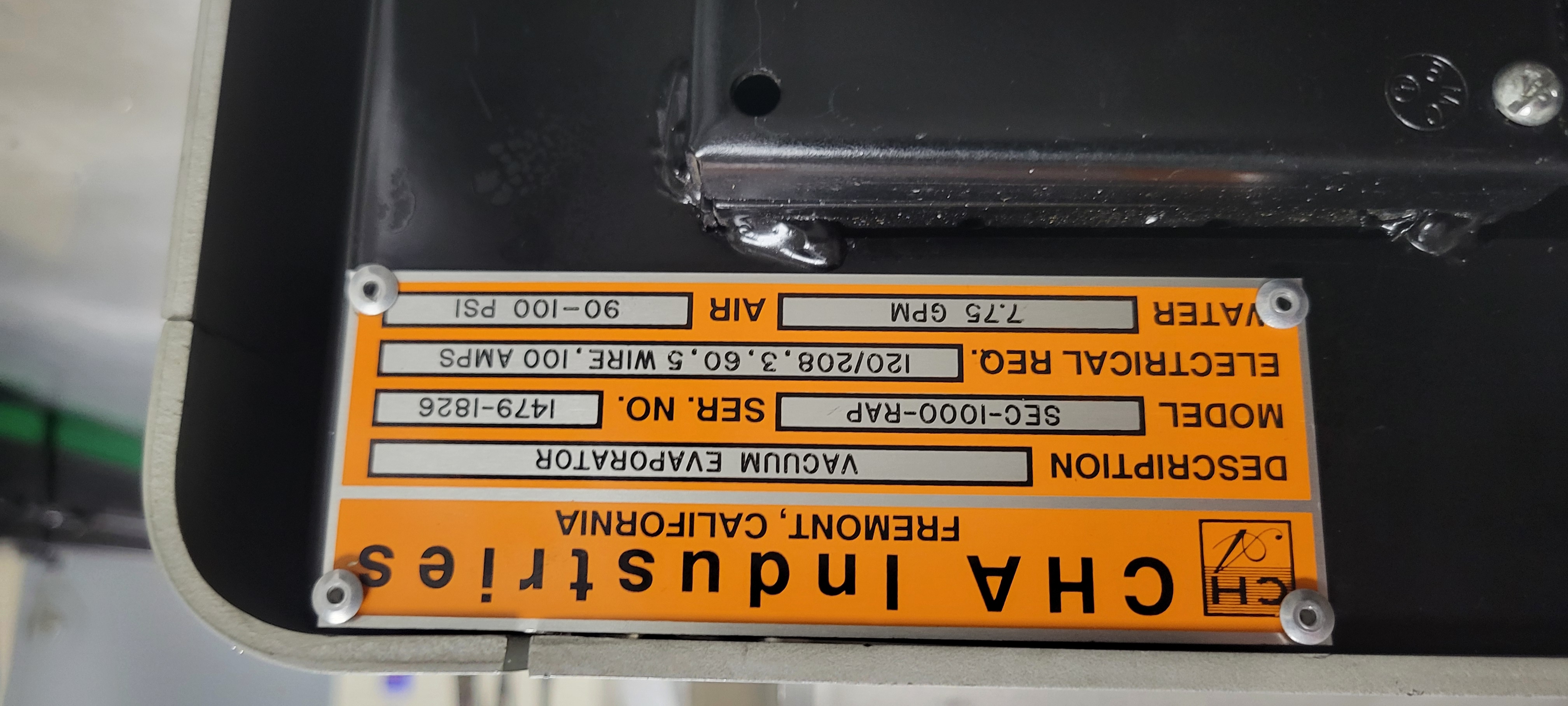 Used CHA Industries SEC-1000 RAP, ELECTRON BEAM EVAPORATOR