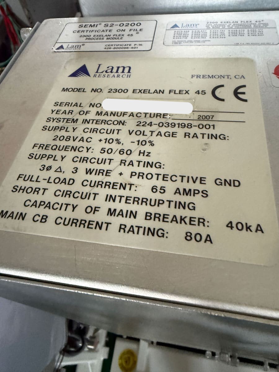 Used 2007 Lam Research 2300 Flex45