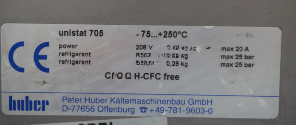 Used Huber Unistat 705 with Pilot One controller -75C to +250C